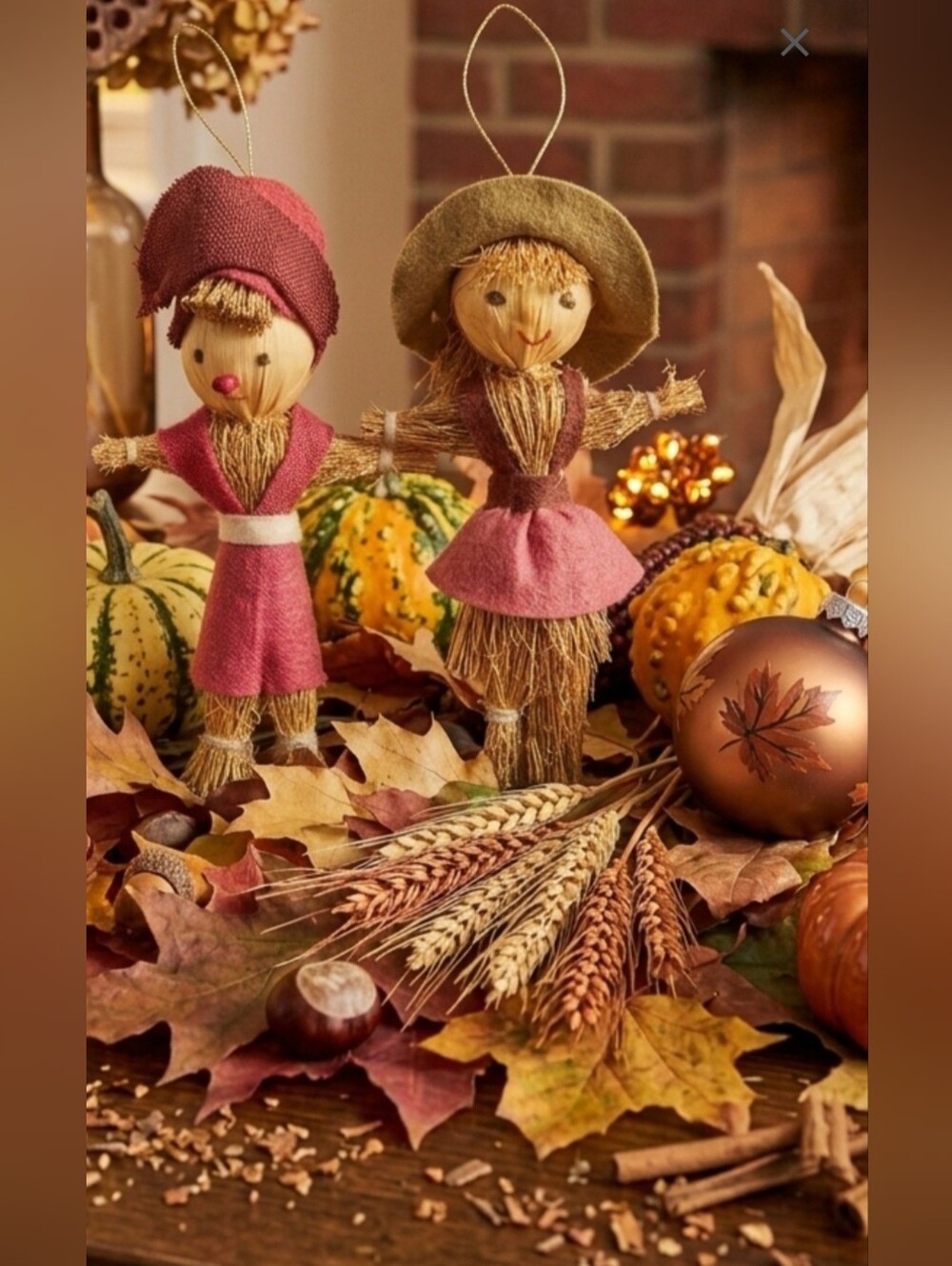VINTAGE BROOM STRAW ORNAMENTS